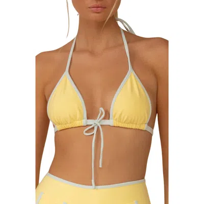 Montce Emma Sunshine Binded String Bikini Top In Yellow