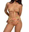 Montce Euro Bow Bikini Top In Mazzy Floral In Multi