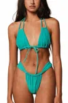 Montce Euro Bow Bikini Top In Teal In Blue