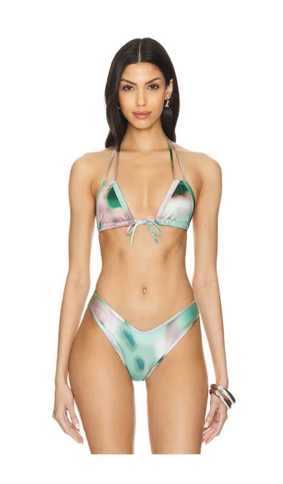 Montce Euro Bows Bikini Top In Green