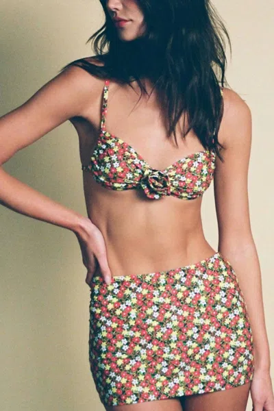 Montce Fitted Micro Skirt In Sienna Floral In Multi
