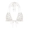 Montce Fruity Floral Euro Bow Bikini Top In White