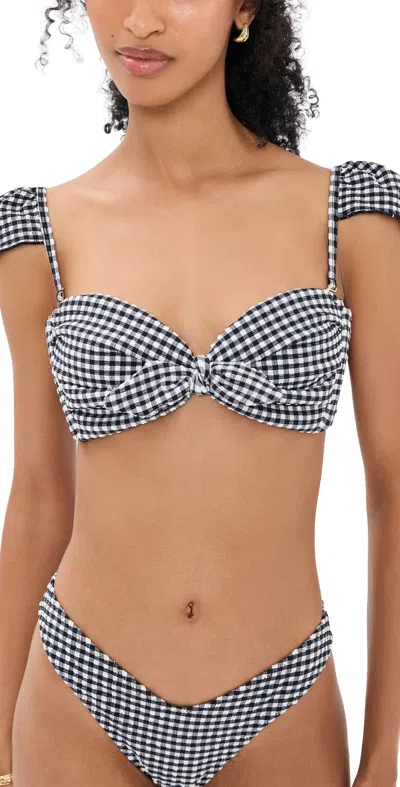 Montce Gingham Cabana Bikini Top Black & White Gingham