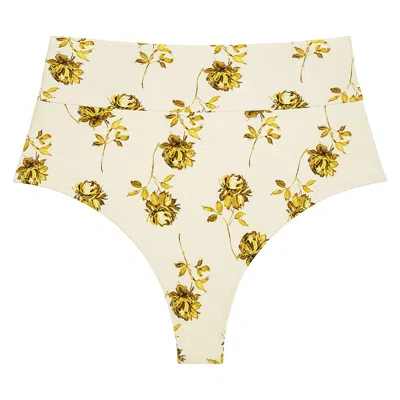 Montce Gold Filigree Full Coverage High Rise Bikini Bottom In Neutral