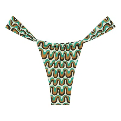 Montce Groovy Sandra Bikini Bottom In Green/black