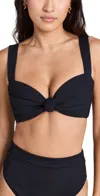 Montce Hayden Rib Bikini Top In Black Rib