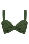 Montce Hayden Bikini Top In Olive Micro Scrunch