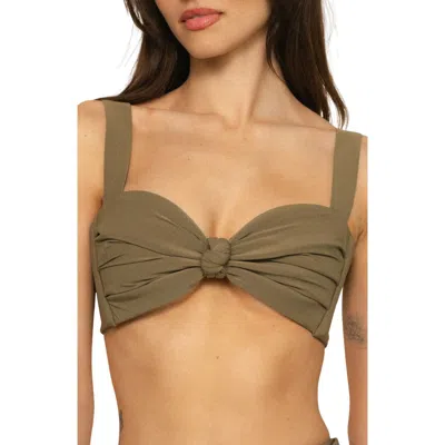 Montce Hayden Knotted Bikini Top In Green