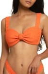 Montce Hayden Textured Bikini Top In Tangerine