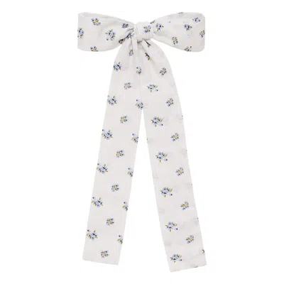 Montce Heidi Floral Hair Ribbon In White