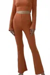 Montce High-waisted Flair Pant In Terra Sparkle In Brown