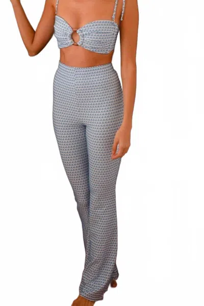 Montce High-waisted Flair Pant In Wave Repeat In Gray