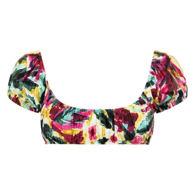 Montce Isla Floral Atia Bikini Top In Multi