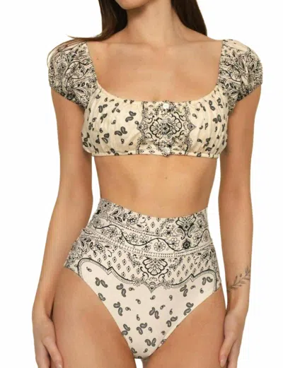 Montce Ivy Bandana Bandita Bikini Top In White In Multi