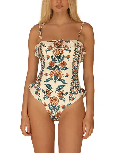 Montce Jacelyn Ruffle One Piece Swimsuit In Neutral