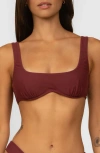 Montce Kaia Sport Bikini Top In Brown
