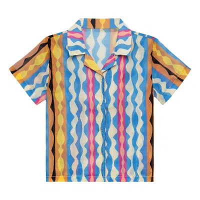 Montce Kid's Mini Button Down Shirt In Abstract In Multi