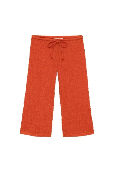 Montce Kid's Mini Drawstring Pant In Tangerine In Orange
