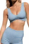 Montce Kim Variation Bikini Top In Wave Repeat In Blue