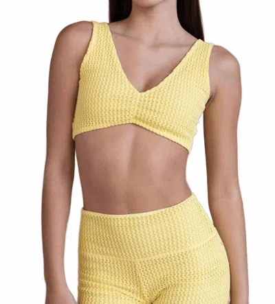 Montce Kim Variation Bikini Top In Yellow Crochet