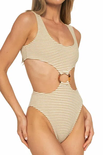 Montce Ky One-piece Swimsuit In Neutral Stripe In Multi