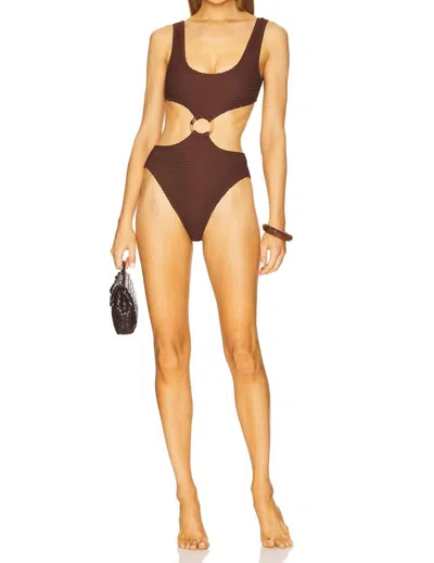 Montce Ky One-piece Swimsuit In Chocolate Crochet In Multi