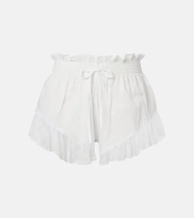 Montce Lace-trimmed Cotton Shorts In White