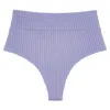 Montce Lavender Crochet Added Coverage High Rise Bikini Bottom In Purple
