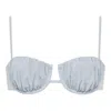 Montce Light Denim Petal Bikini Top In Gray