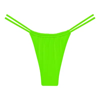 Montce Lima Micro Rib Brasil Bikini Bottom In Green