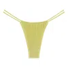 Montce Limon Sparkle Brasil Bikini Bottom In Metallic