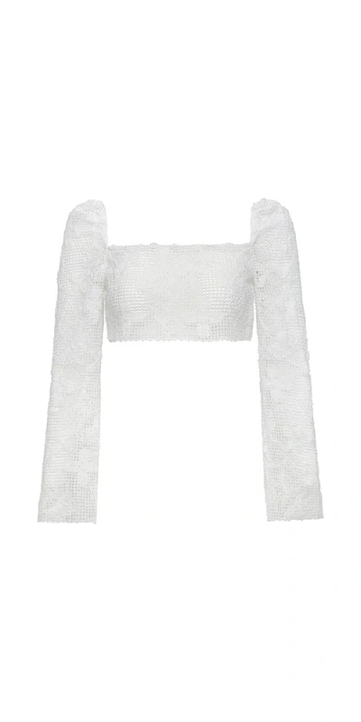 Montce Long Sleeve Lace Crop Top Margarita Floral