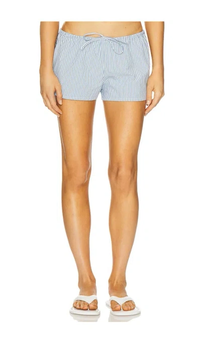 Montce Low-rise Drawstring Short In Blue Stripe