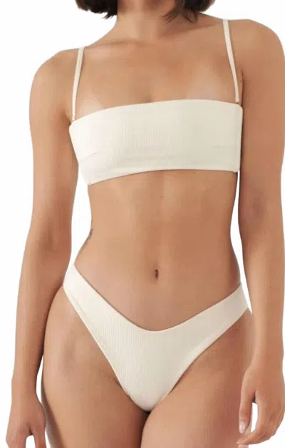 Montce Lulu Bikini Bottom In Cream Rib In White