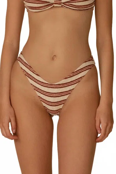 Montce Lulu Bikini Bottom In Joan Stripe In Pink
