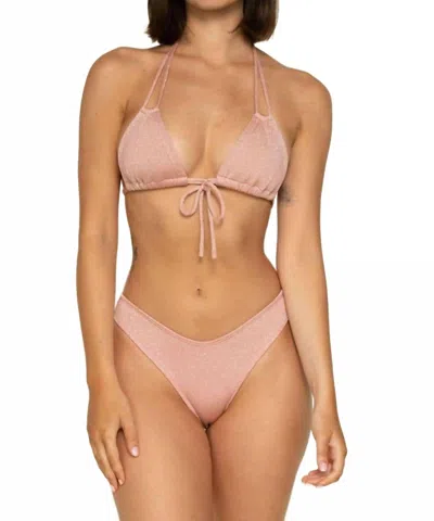 Montce Lulu Bikini Bottom In Prima Pink Sparkle In Neutral