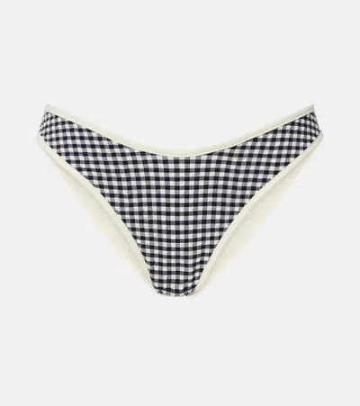 Montce Lulu Gingham Bikini Bottoms In Black