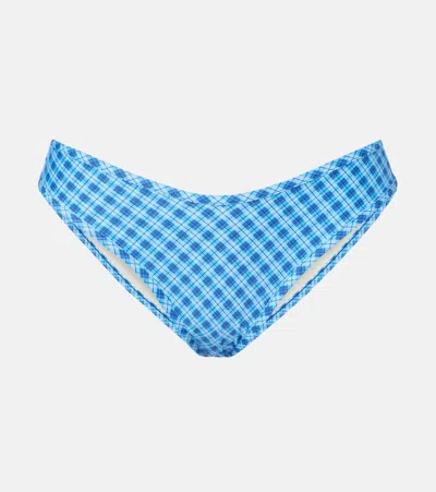 Montce Lulu Plaid Bikini Bottoms In Blue