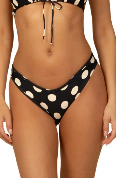 Montce Lulu Polka Dot Bikini Bottoms In Black
