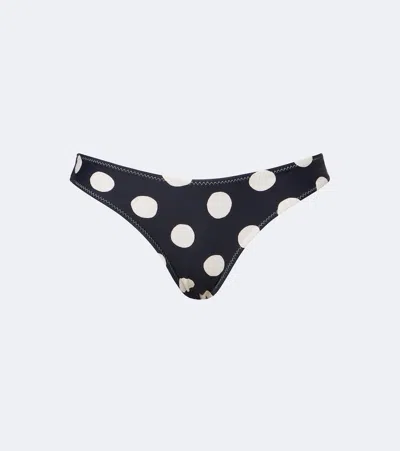 Montce Lulu Polka-dot Bikini Bottoms In Black