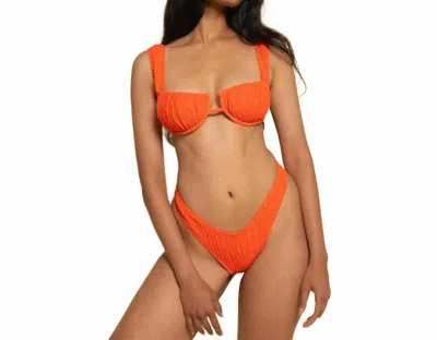 Montce Lulu Zig Zag Stitch Bikini Bottom In Tangerine In Orange
