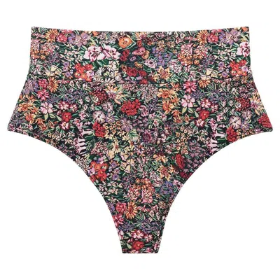 Montce Mara Floral Added Coverage High Rise Bikini Bottom In Multi