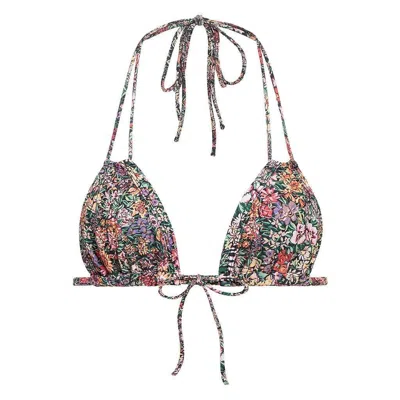 Montce Mara Floral Euro Bow Bikini Top In Multi