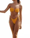 Montce Mari Scrunch Tie-up Bikini Bottom In Yellow