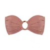 Montce Mauve Sparkle Tori Ties Bandeau Bikini Top In Pink
