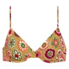 Montce Mazzy Lulu Bikini Top In Mazzy Floral In Brown