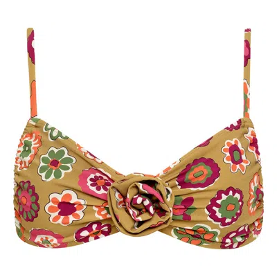 Montce Mazzy Floral Devin Rosa Bikini Top In Multi