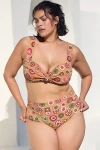 Montce Mazzy Plus Floral Full Coverage High-rise Bikini Bottoms In Multicolor