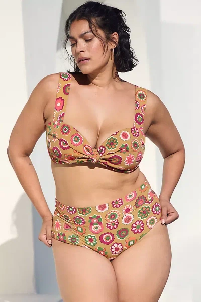 Montce Mazzy Plus Floral Full Coverage High-rise Bikini Bottoms In Multicolor