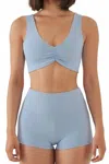 Montce Micro Bike Short In Peri Rib In Blue